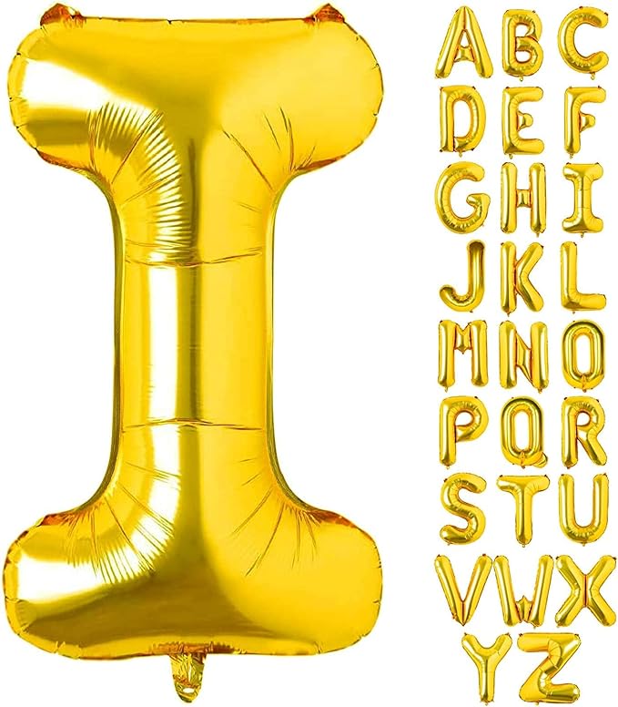 Alphabet Gold Foil Balloons (Letter A to Z)