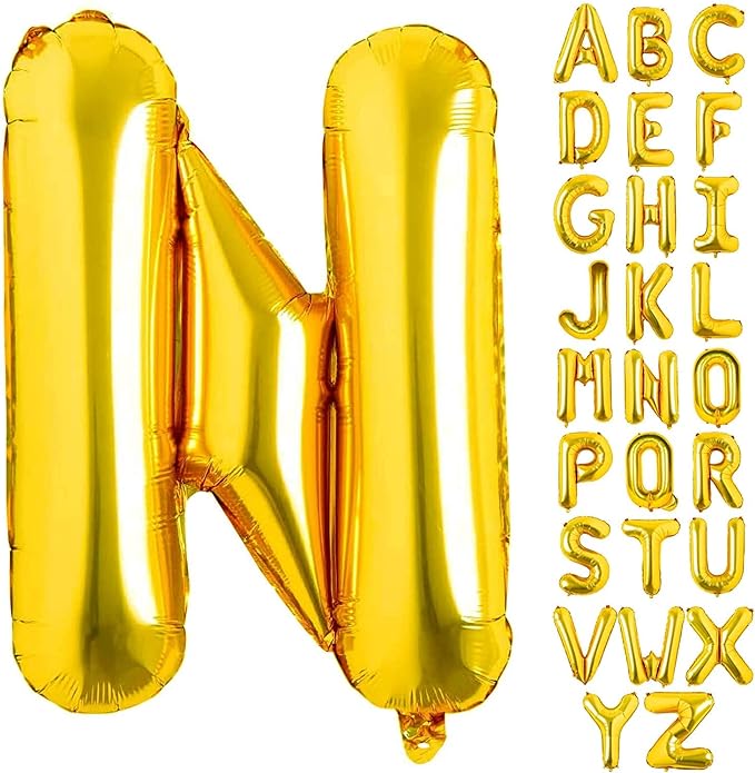 Alphabet Gold Foil Balloons (Letter A to Z)