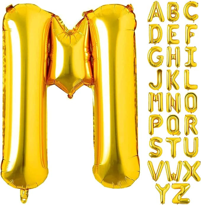 Alphabet Gold Foil Balloons (Letter A to Z)