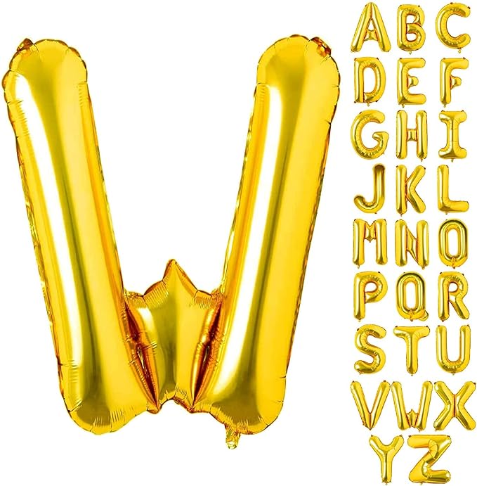 Alphabet Gold Foil Balloons (Letter A to Z)