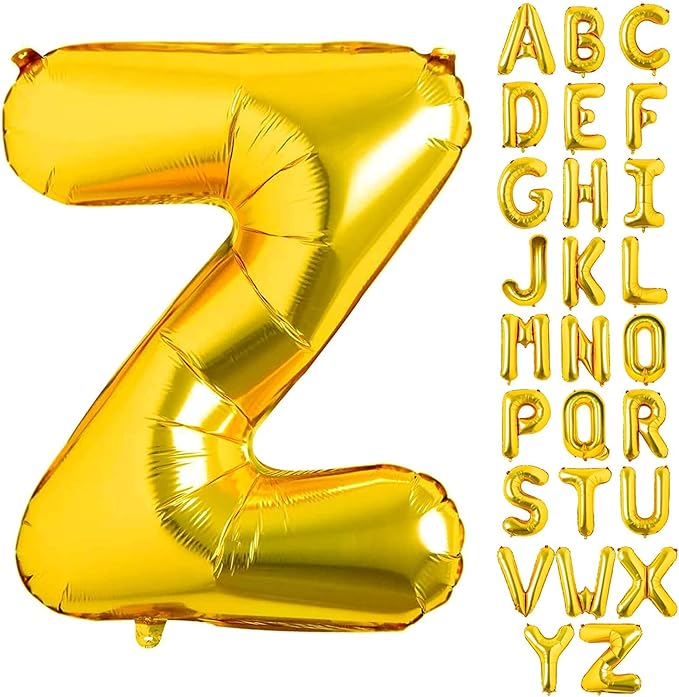 Alphabet Gold Foil Balloons (Letter A to Z)