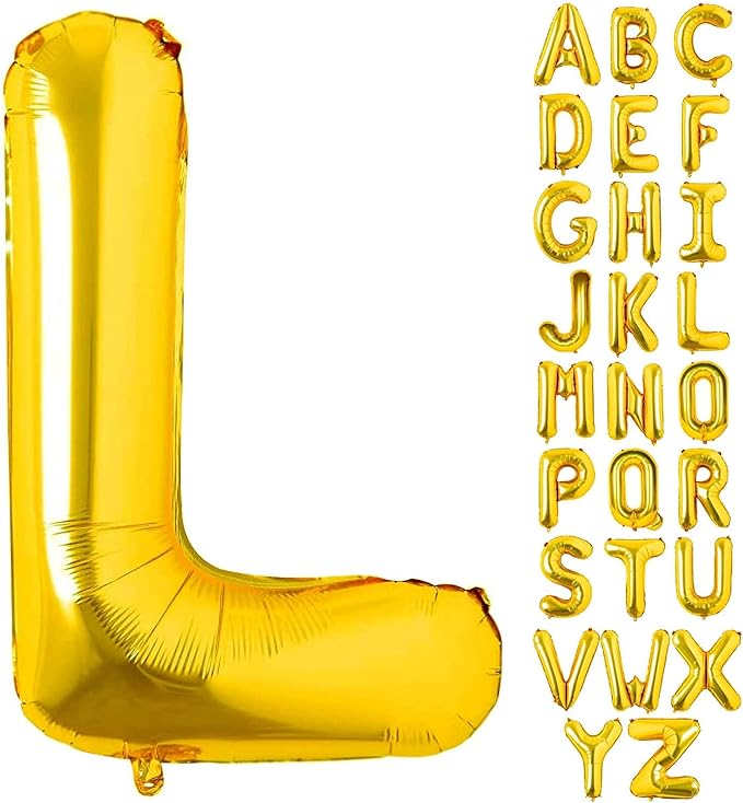 Alphabet Gold Foil Balloons (Letter A to Z)