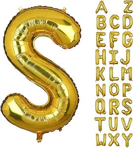 Alphabet Gold Foil Balloons (Letter A to Z)