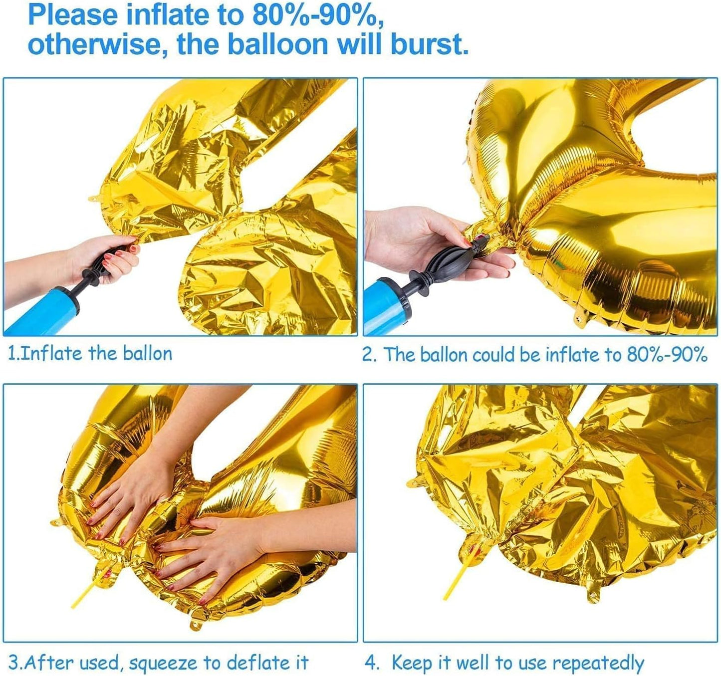 Alphabet Gold Foil Balloons (Letter A to Z)