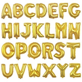 Alphabet Gold Foil Balloons (Letter A to Z)