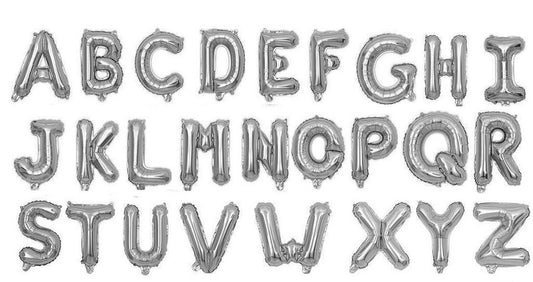 Alphabet Silver Foil Balloons (Letter A to Z)