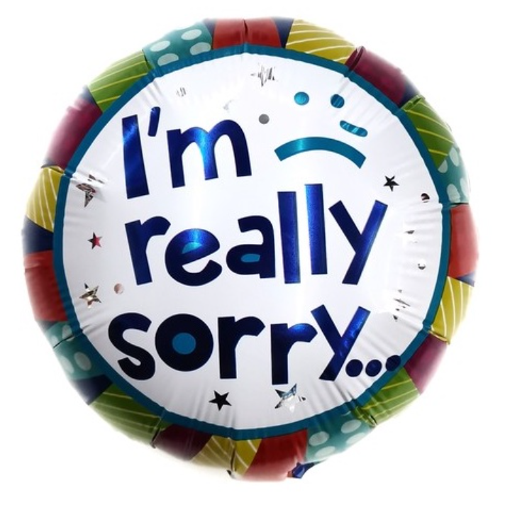 Foil Balloon with "I'm really sorry" message