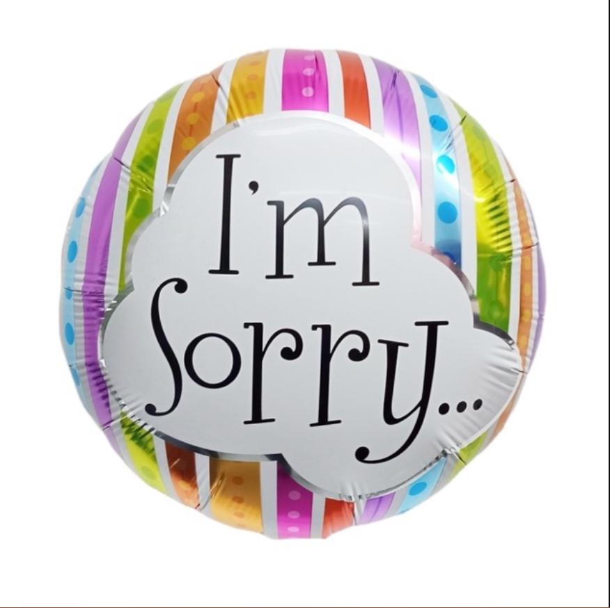 Foil Balloon with "I'm sorry" message